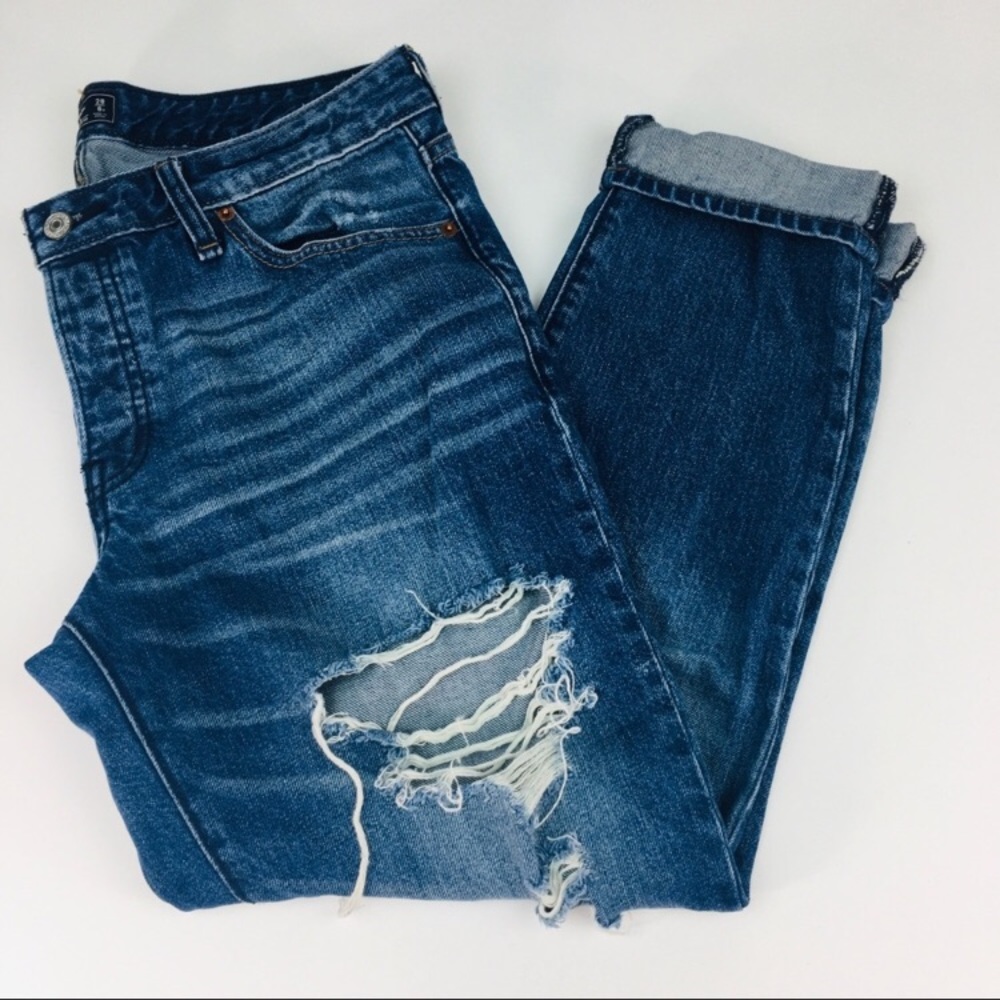 Abercrombie Ames Slim Boyfriend Jean Sz 6 Distress